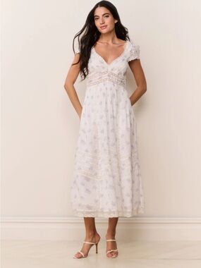 NWT LoveShackFancy Suvi Floral Cotton Midi Dress XS